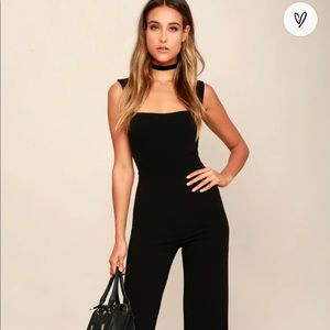 NWT Lulus’s Enticing Endeavors Black Jumpsuit (L)